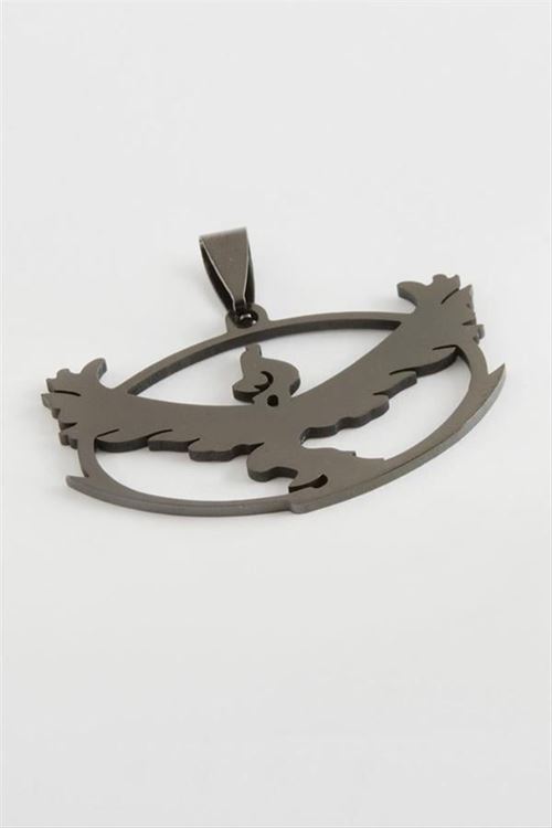 Kuş Çelik Kolye Ucu 4 cm - Siyah
