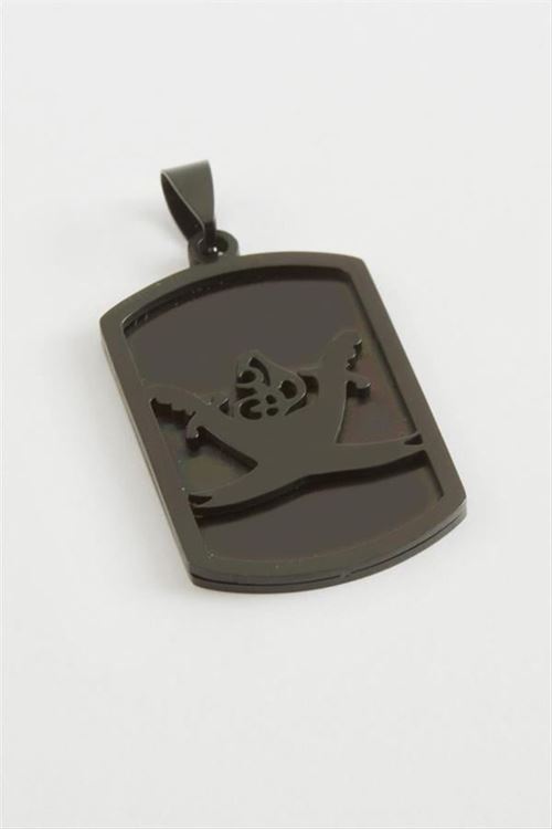 Kuluç Tuğra Çelik Kolye Ucu 2,5*4 cm - Siyah