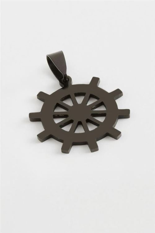 Dümen Çelik Kolye Ucu 2,5 cm - Siyah