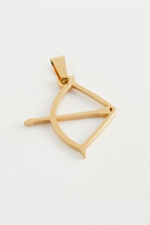 Yay Ok Çelik Kolye Ucu 2,5 cm - Sarı
