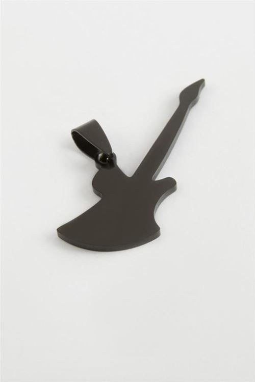 Gitar Çelik Kolye Ucu 4 cm - Siyah