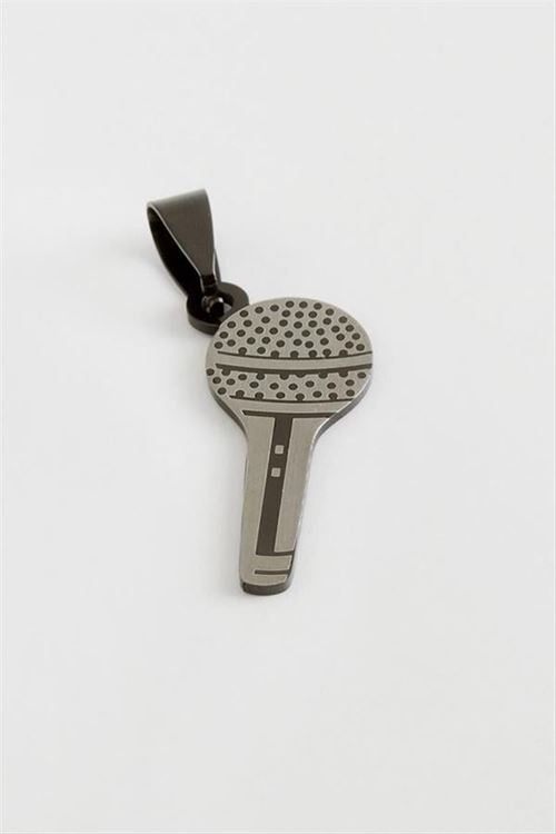 Mikrofon Çelik Kolye Ucu 2,5 cm - Siyah