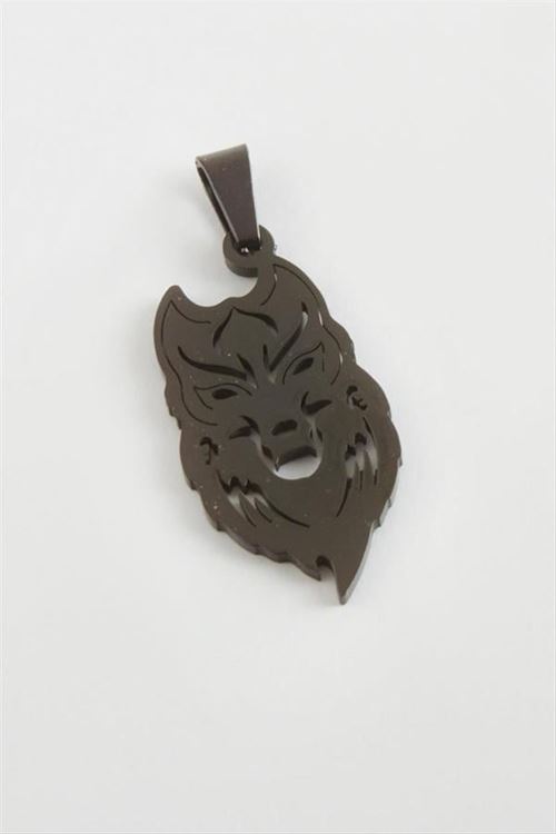 Kurt Çelik Kolye Ucu 3 cm - Siyah