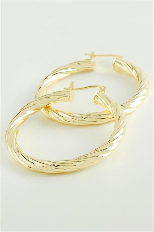 Sarmaşık Halka Küpe 4,5 cm - Sarı