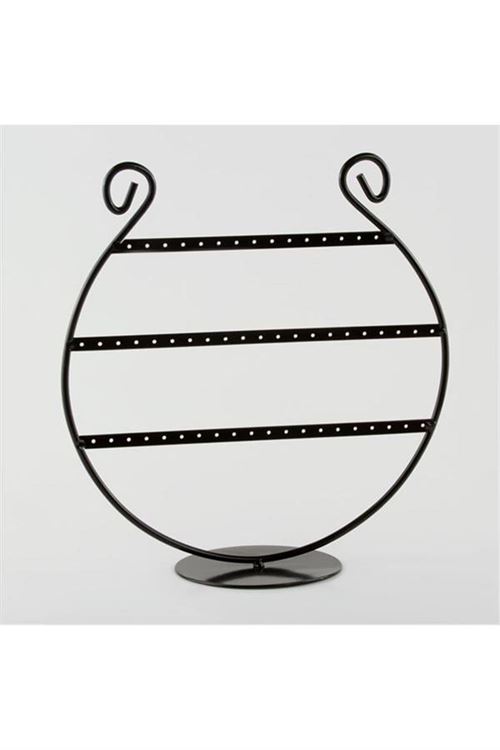 Oval Figürlü Küpe Standı - Siyah