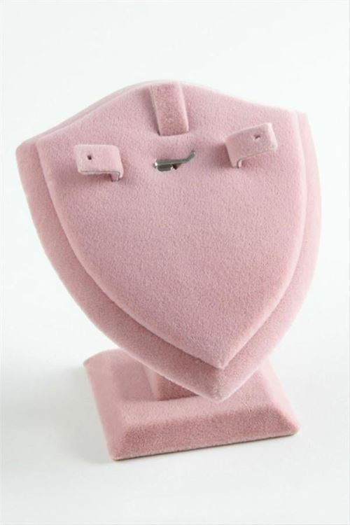 Kadife Set Kolye Standı - Açık Pembe