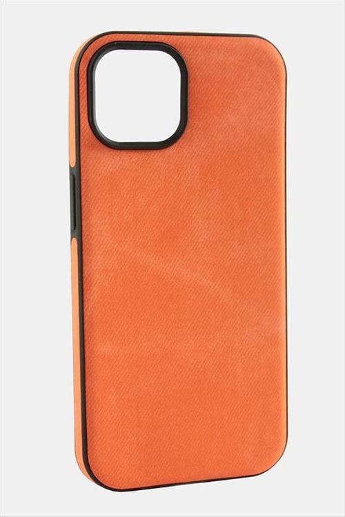 iPhone 14 Pro Max Nubuk Lüx Velvet Silikon Kılıf - Turuncu