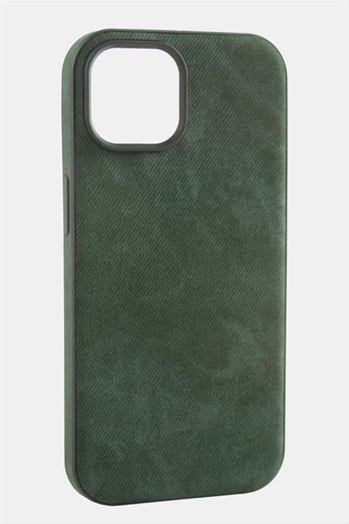 iPhone 12/12 Pro Nubuk Lüx Velvet Silikon Kılıf - Yeşil