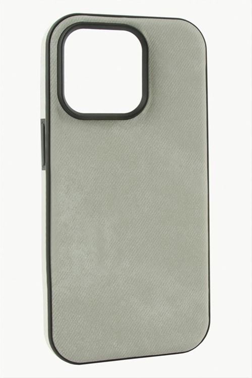 iPhone 12/12 Pro Nubuk Lüx Velvet Silikon Kılıf - Gri