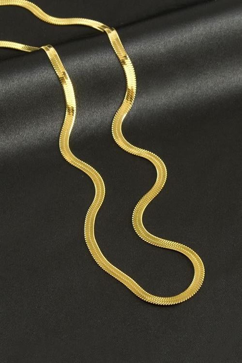 İtalyan Zincir Çelik Kolye 60 cm - Sarı