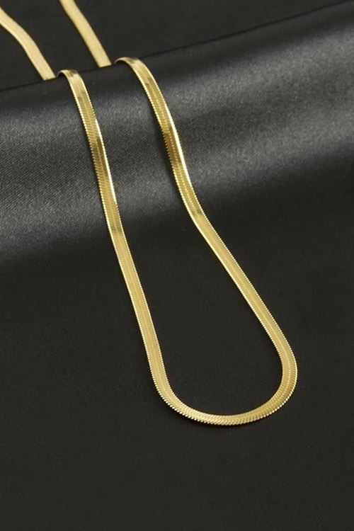 İtalyan Zincir Çelik Kolye 45 cm - Sarı