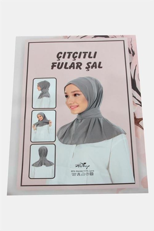 Çıtçıtlı Fular Şal - Kırmızı