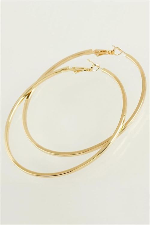 Ezme Halka Küpe 6 cm - Sarı