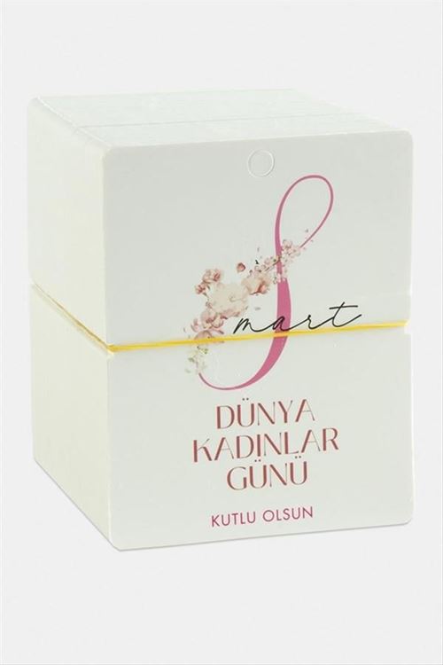 Dünya Kadınlar Günü Bileklik Kartı - Beyaz