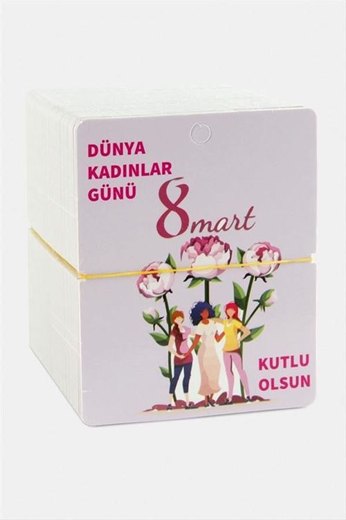Dünya Kadınlar Günü Bileklik Kartı - Pembe