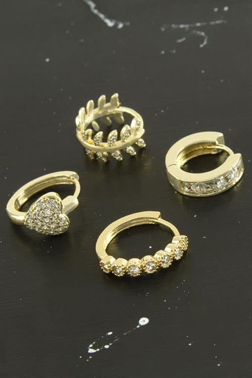 Tragus Zirkon Taşlı Halka Piercing 1 Adet - Sarı