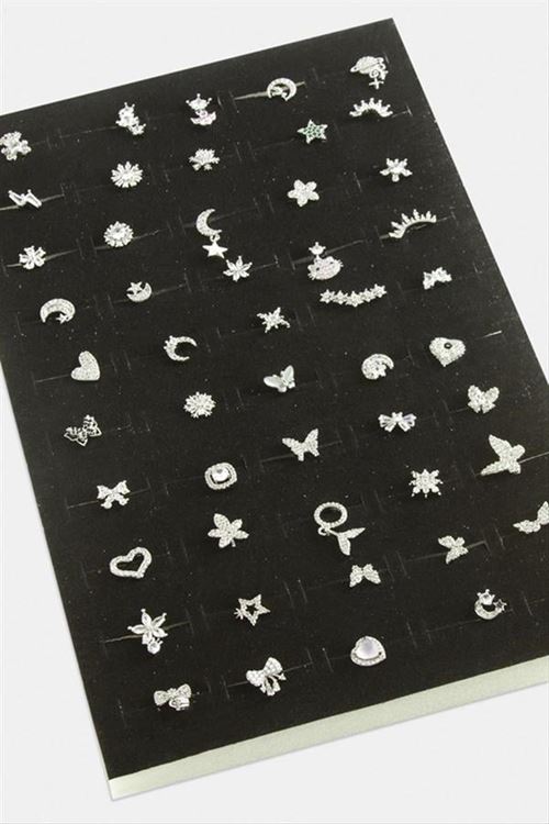 Tragus Zirkon Taşlı  Piercing 1 Adet - Gümüş Rengi