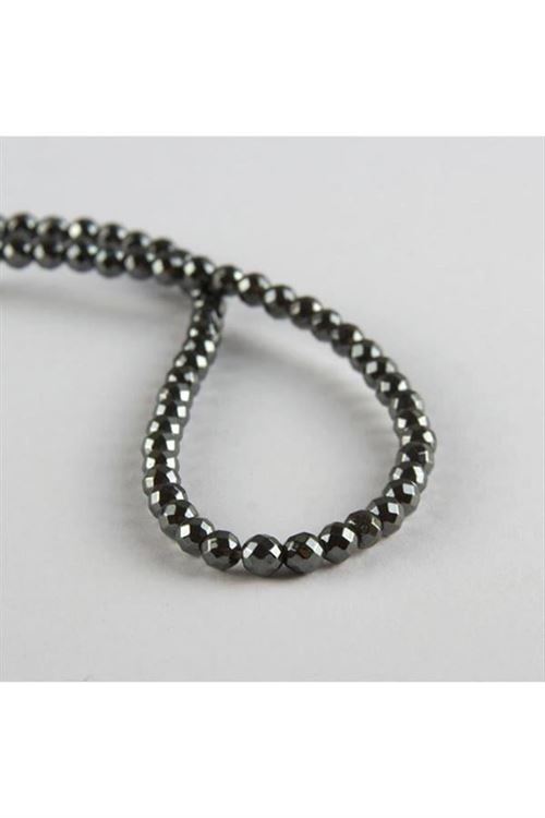 4 mm Fasetli Hematit Taşı - Antrasit