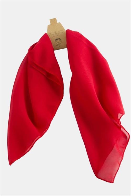Kırmızı Siyah Şifon Fular 50 cm - Kırmızı