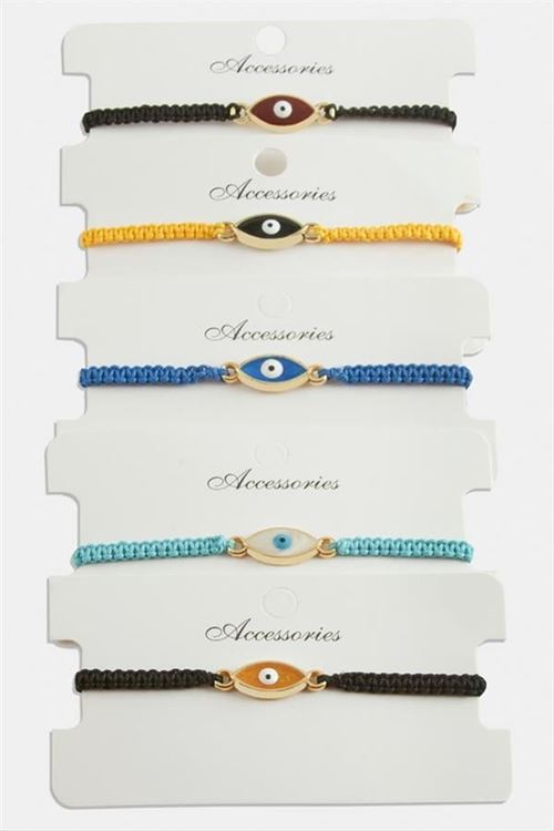 Nazar Makrome Örgülü Bileklik - Karışık Renk 1