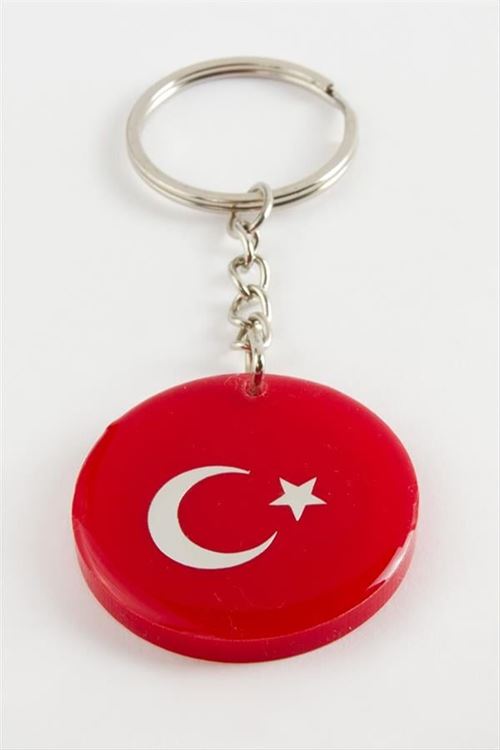 Ay Yıldız Epoksi Anahtarlık - Kırmızı