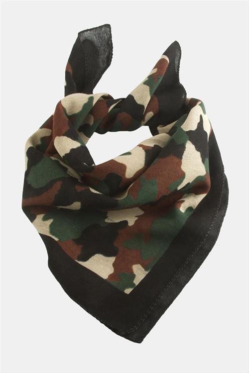 Asker Desenli Bandana 50*50 - Yeşil