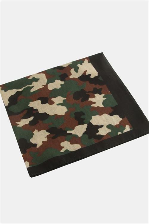 Asker Desenli Bandana 50*50 - Yeşil