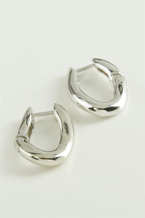 Oval Trend Metal Küpe - Sarı