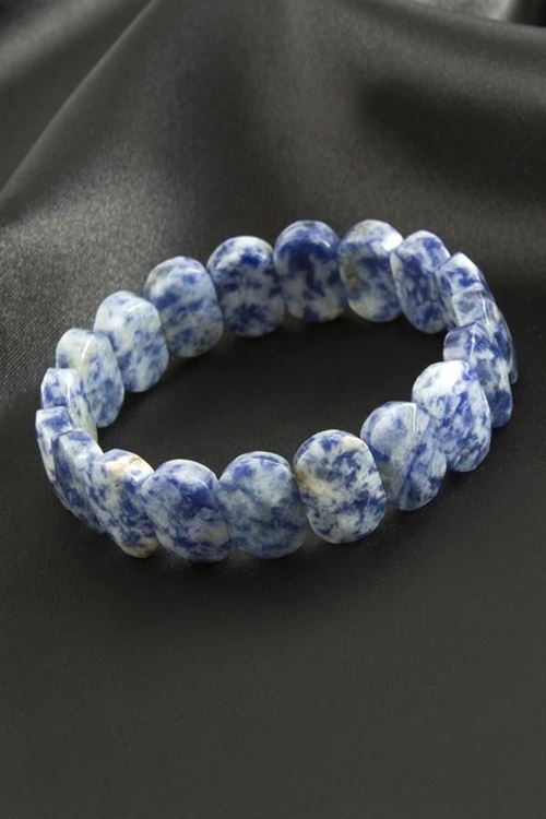 Oval Kesim Sodalit Doğaltaşlı Bileklik - Lacivert