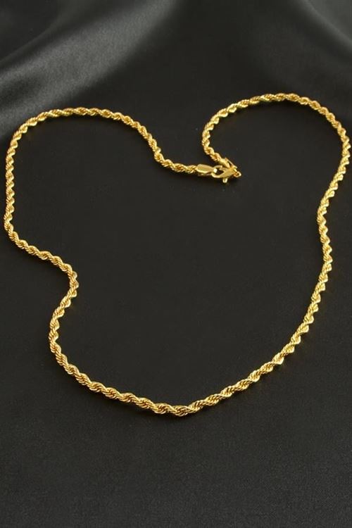 Burgulu Zincir Kolye 60 cm - Sarı