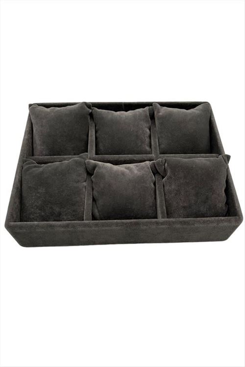 6'lı Anfora Kumaş Yastıklı Tabla - Füme