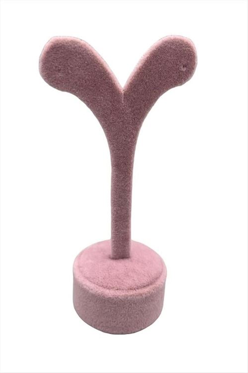 Golf Anfora Kumaş Kaplamalı Küpe Standı - Açık Pembe