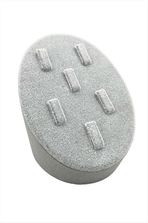 6 Tırnaklı Oval Anfora Kumaş Yüzük Standı - Gri
