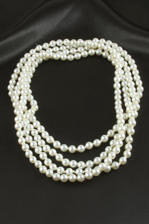 8 mm İnci Kolye 190 cm - Beyaz