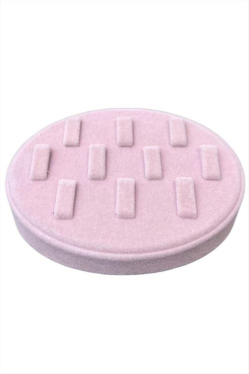 10 Tırnaklı Oval Anfora Kumaş Yüzük Standı - Açık Pembe