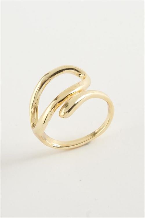 Oval Metal Yüzük - Sarı