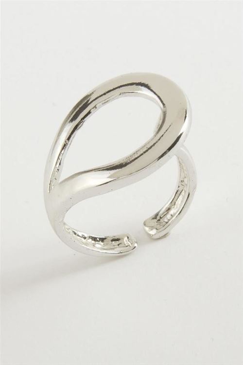 Oval Metal Yüzük - Gümüş Rengi