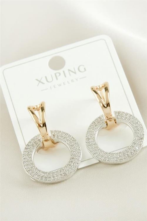 Xuping Halka Lüks Çelik Küpe - Sarı