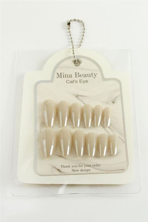 Mina Beauty Kedi Gözü Takma Tırnak - Krem