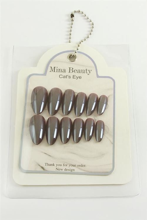 Mina Beauty Kedi Gözü Takma Tırnak - Bordo