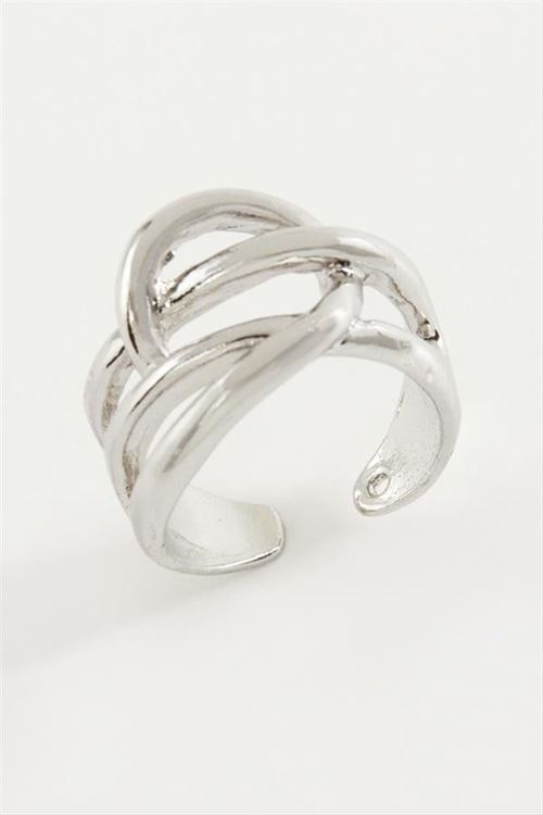 Oval Metal Yüzük - Gümüş Rengi