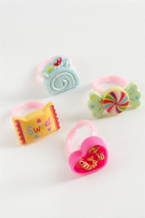 Karışık Plastik Çocuk Yüzük 1 Adet - Pembe
