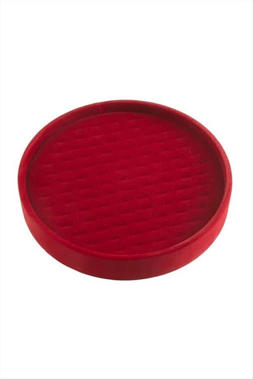 Yuvarlak Ahşap Anfora Kumaş Piercing Küpelik 20 cm - Kırmızı