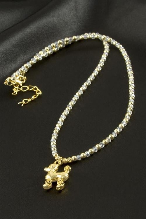 Köpek Kristal Kolye - Sarı