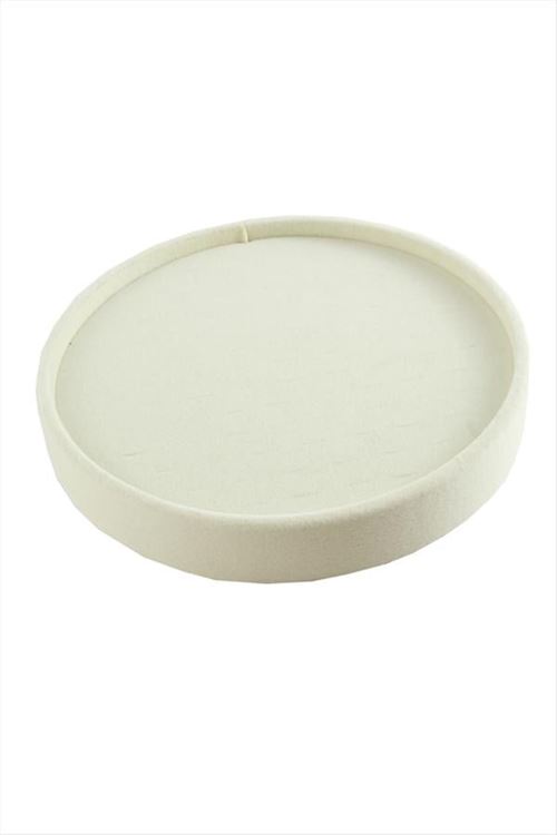 Yuvarlak Ahşap Anfora Kumaş Piercing Küpelik 20 cm - Krem
