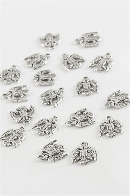 Çifft Başlı Kartal Tesbih Aparatı 50 Gram - Gümüş Rengi