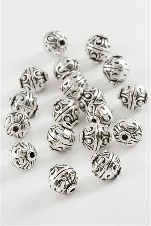 0,9 mm Çini Desenli Tesbih Ara Aparatı 50 Gram - Gümüş Rengi