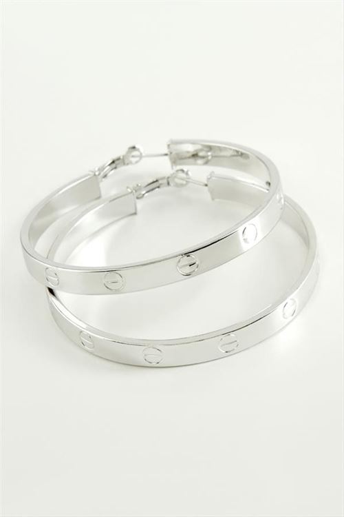 Crt Halka Küpe 4,5 cm - Gümüş Rengi