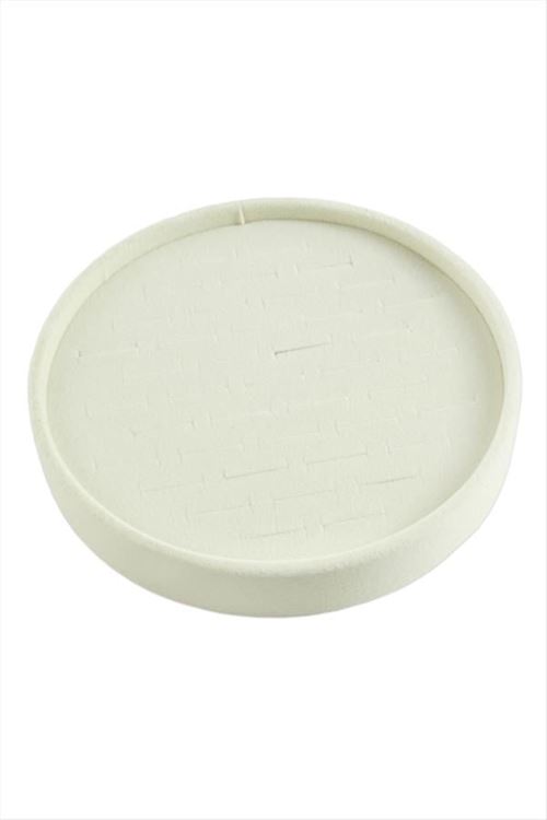 Yuvarlak Ahşap Anfora Kumaş Yüzüklük 20 cm - Krem