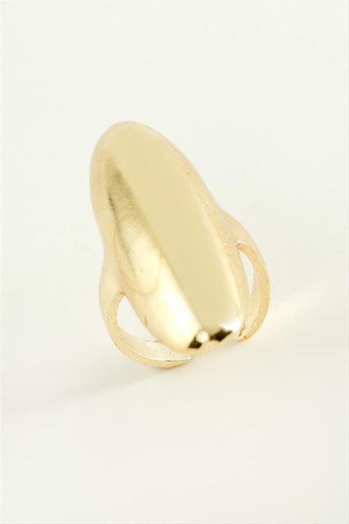 Oval Metal Yüzük - Sarı